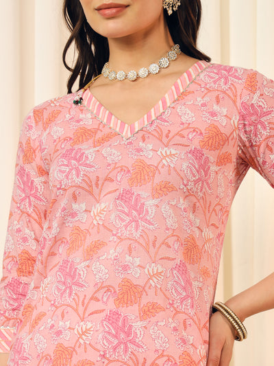 Shop Baby Pink Ethnic Floral Kurta Set