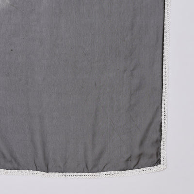 Conjunto de pantalones Kurta bordados étnicos en blanco y negro con Dupatta